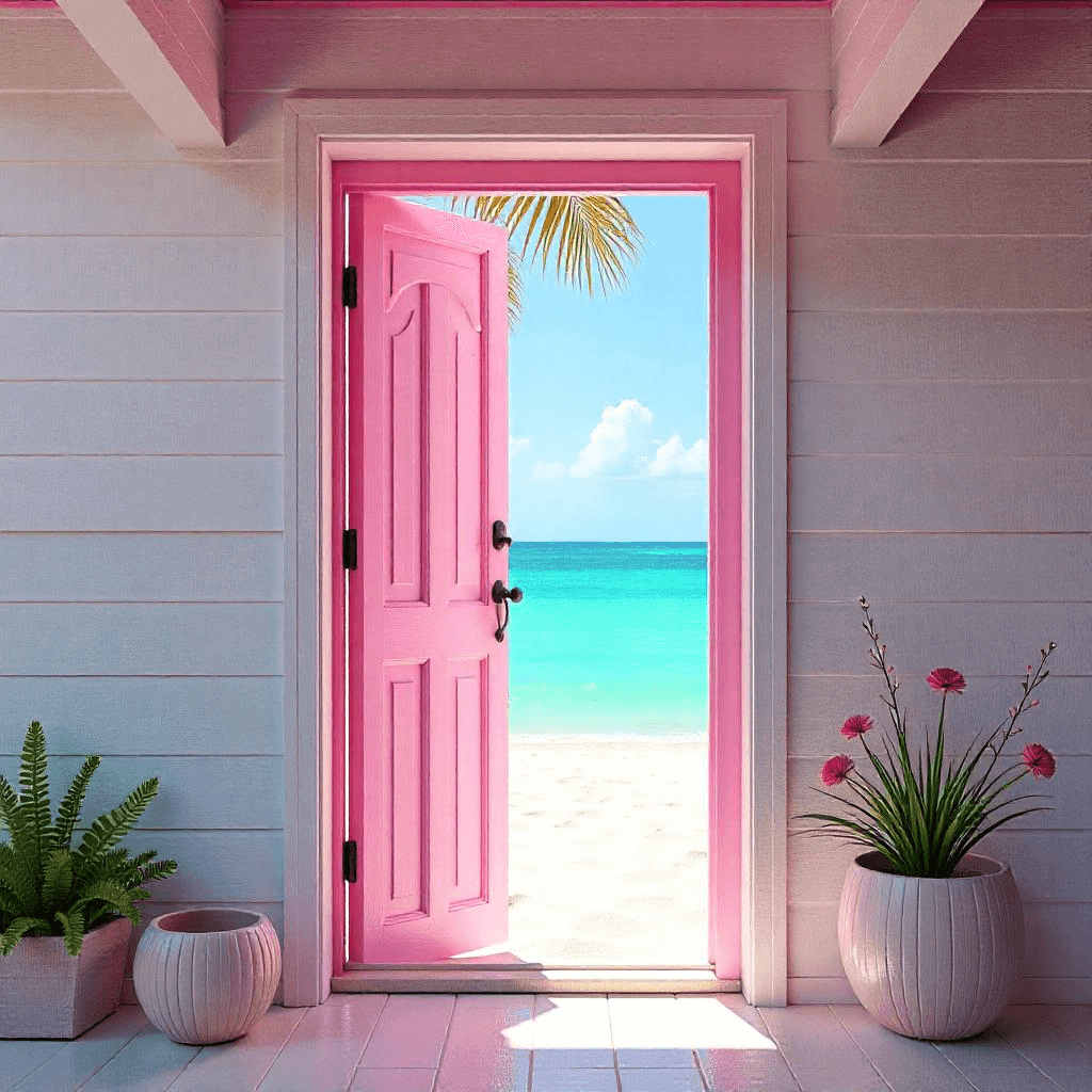 Pink door paint design